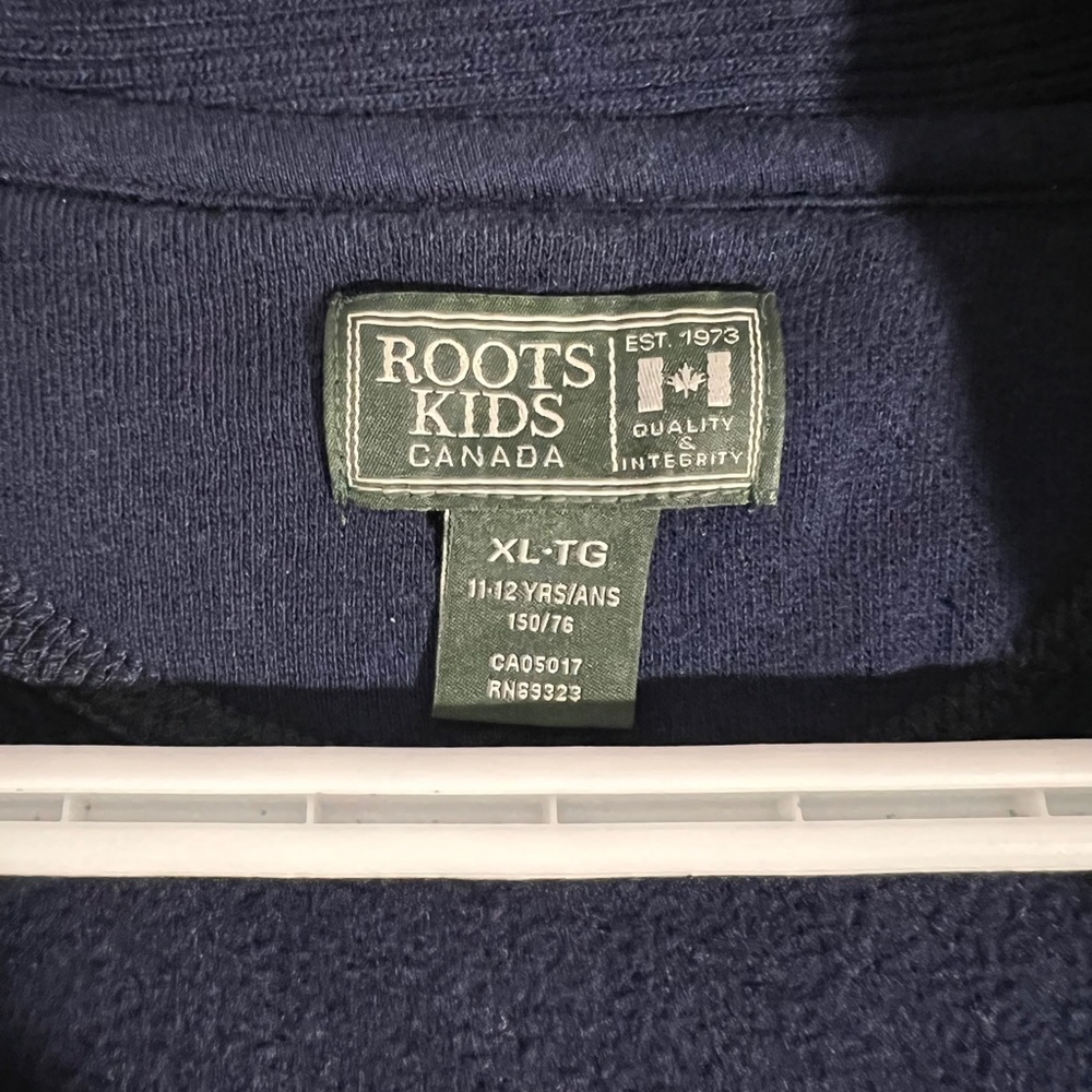 Roots Navy Blue Cardigan with Elbow Patches - Picture 3 of 5